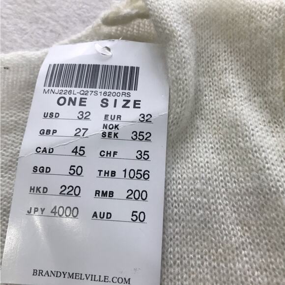 Brandy Melville womens OS v neck long sleeve mohair wool blend white sweater NWT - Picture 8 of 10